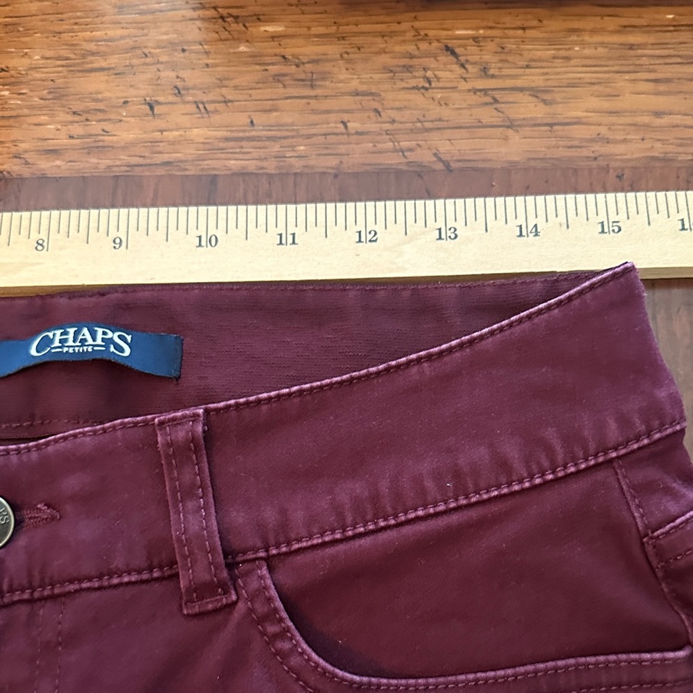 Chaps Petite Maroon Trousers